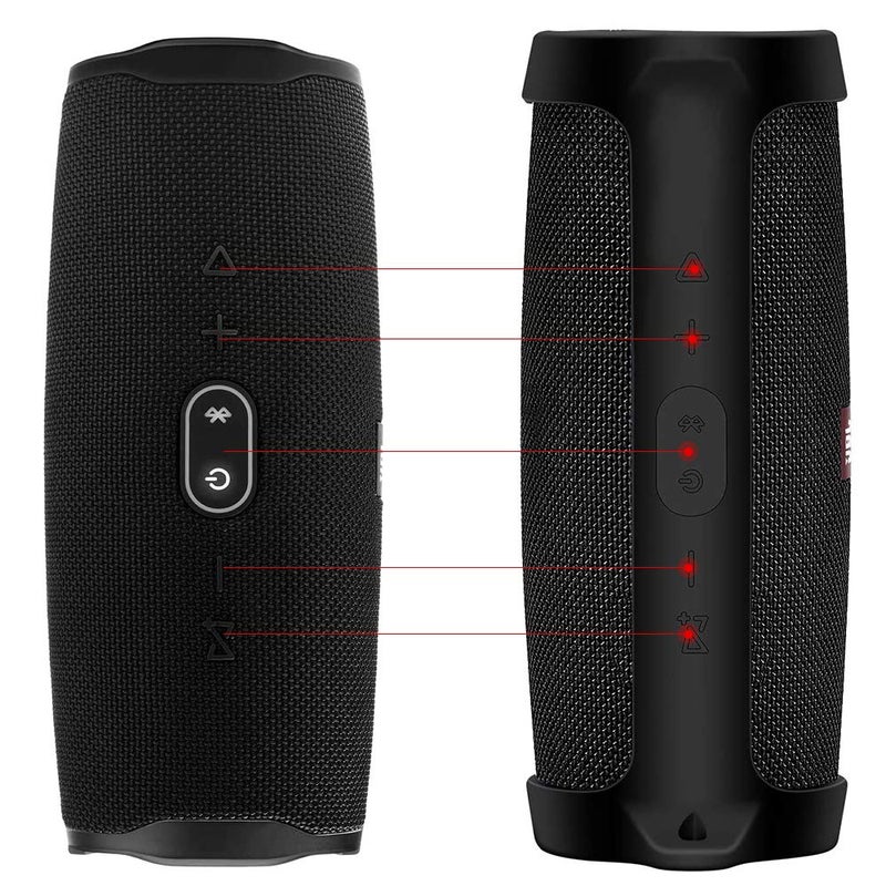 Comecase Silicone Case Cover for JBL Charge 4 Portable Waterproof Wireless Bluetooth Speaker, Travel Gel Soft Skin,Waterproof Rubber Carrying Pouch with Strap (Black) - Image 3